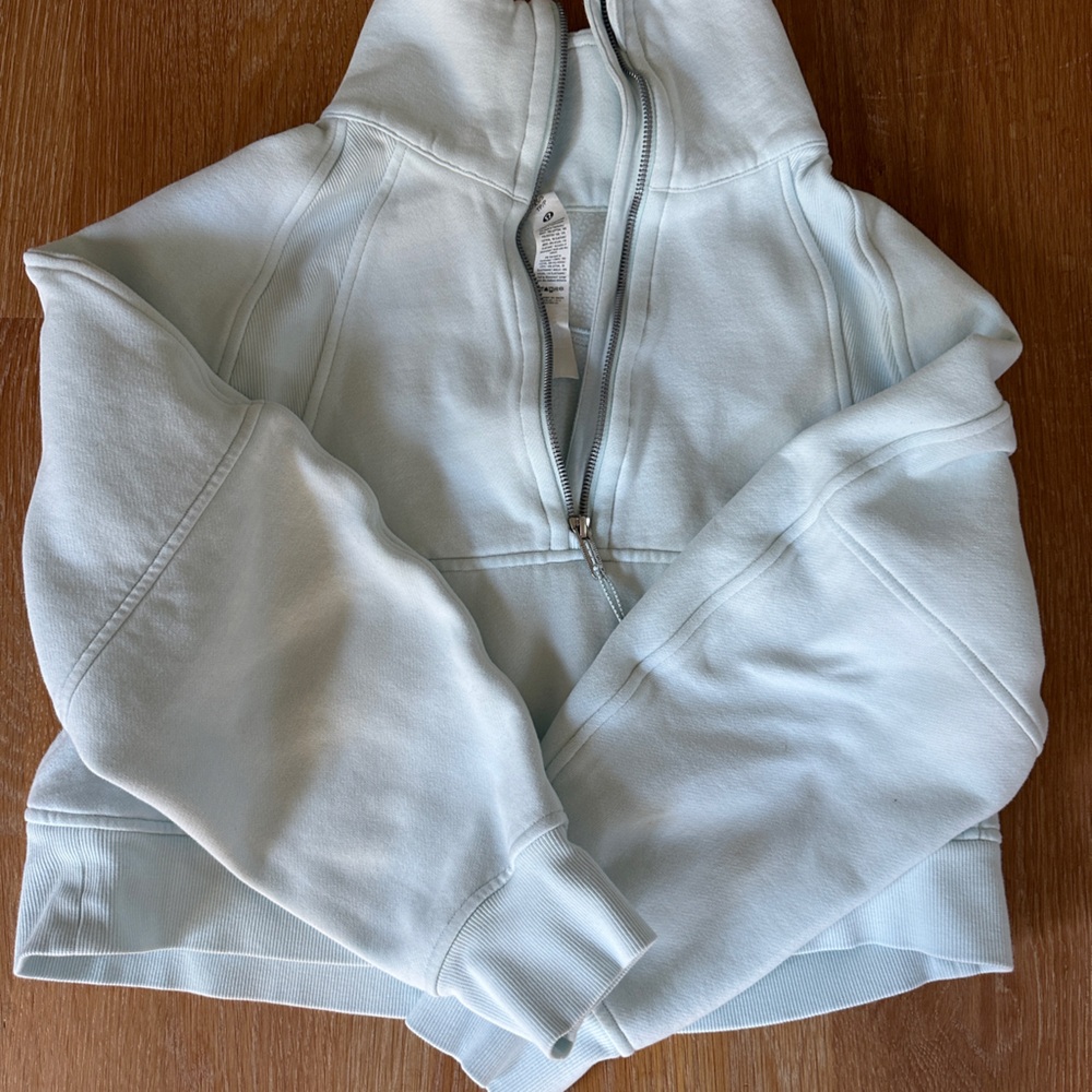 Lululemon Scuba Oversized Funnel-Neck Half Zip- Sheer Blue